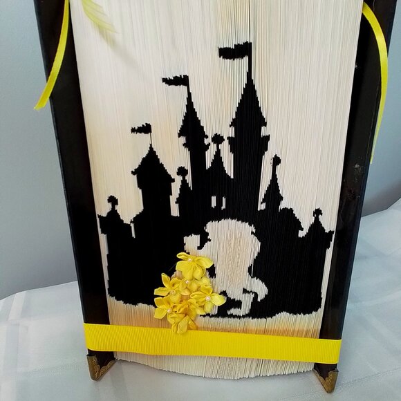 Disney Beauty and The Beast Upcycle Book Sculpture - Picture 1 of 4